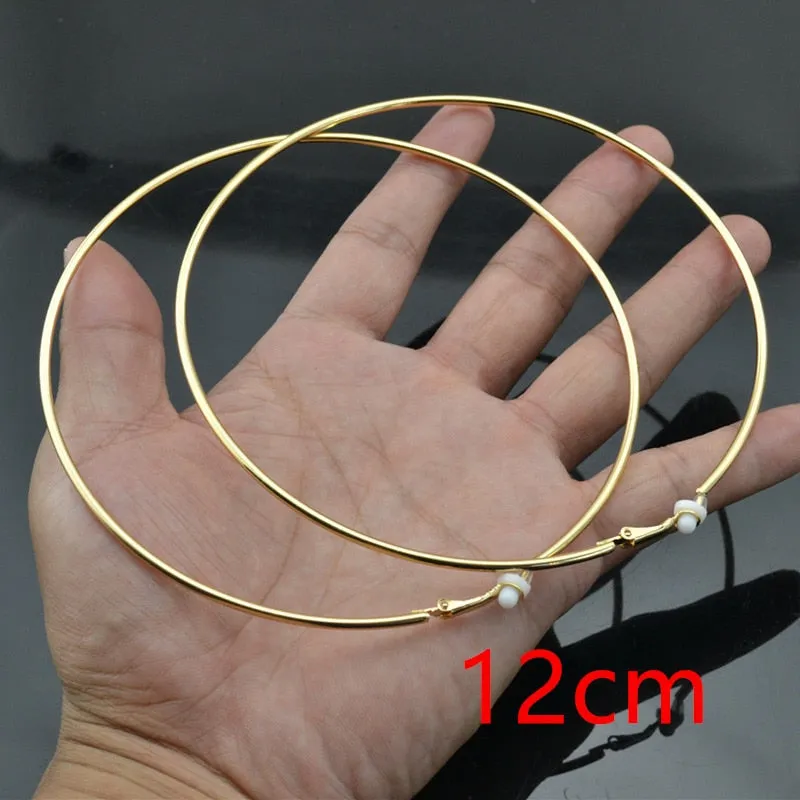 Classic Round Clip-On Hoop Earrings