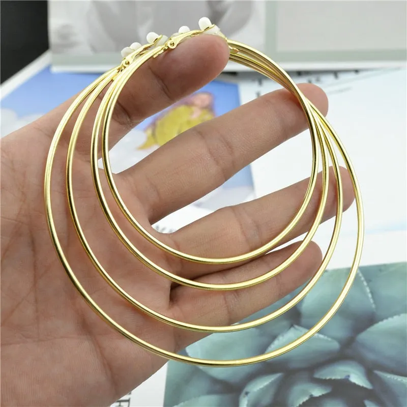 Classic Round Clip-On Hoop Earrings