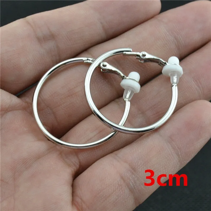 Classic Round Clip-On Hoop Earrings