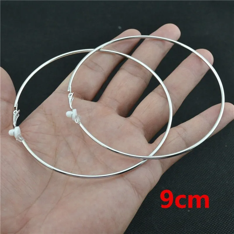 Classic Round Clip-On Hoop Earrings