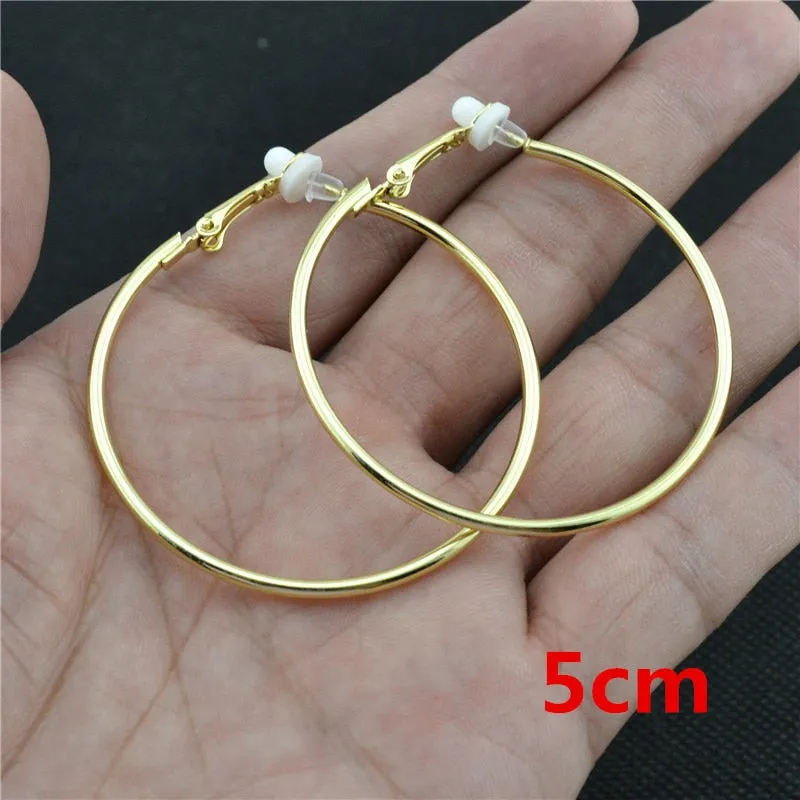Classic Round Clip-On Hoop Earrings