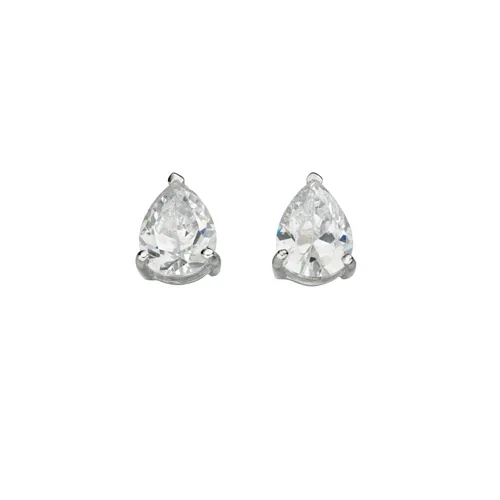 Classic Silver Earrings with Teardrop Cubic Zirconia