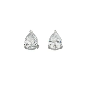 Classic Silver Earrings with Teardrop Cubic Zirconia