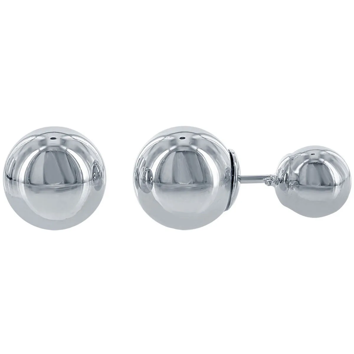 Classic Women's Earrings - Sterling Silver 7mm Front with 10mm Bead Back | A-2324
