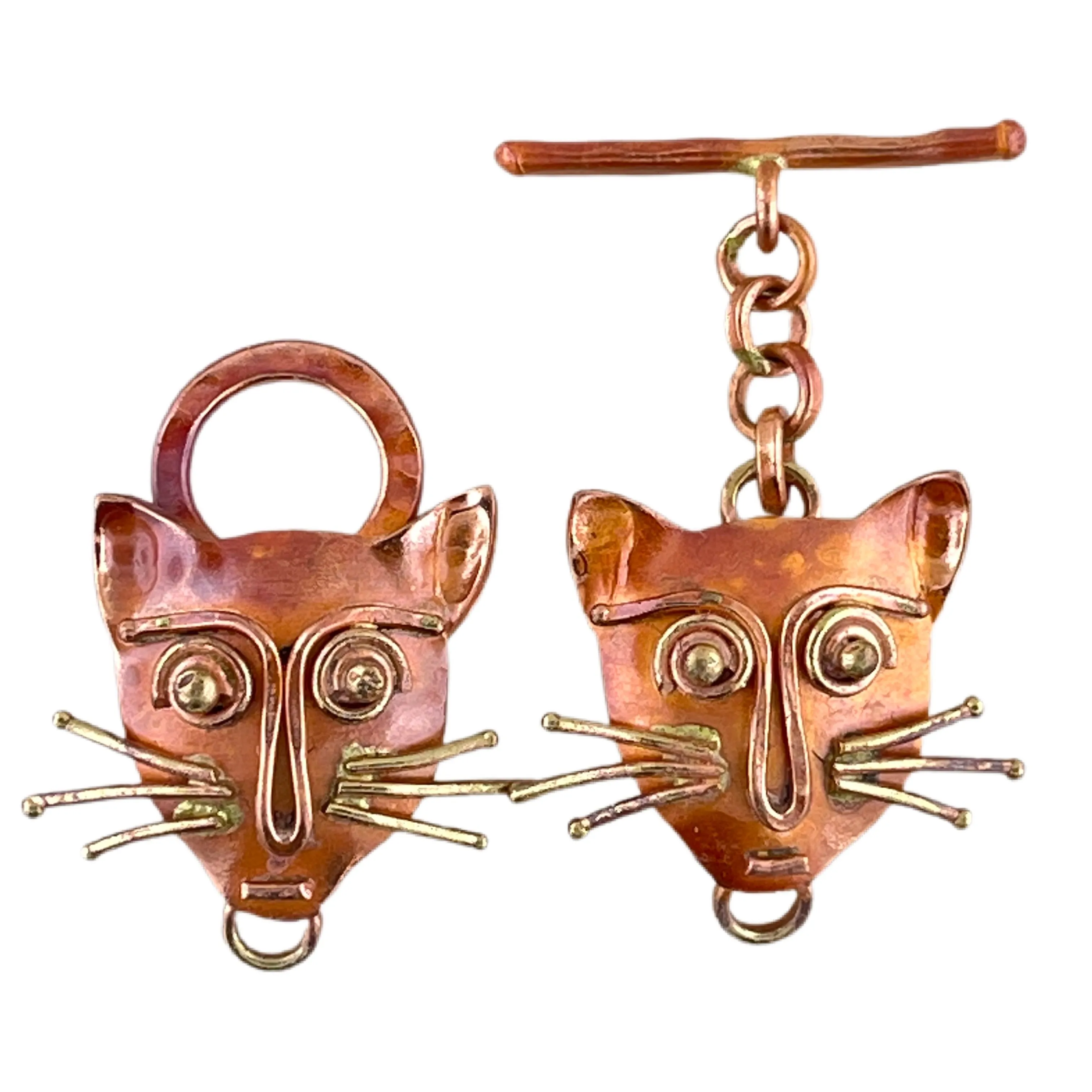 Copper Kitty Cat Toggle Toggle Clasp