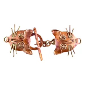 Copper Kitty Cat Toggle Toggle Clasp