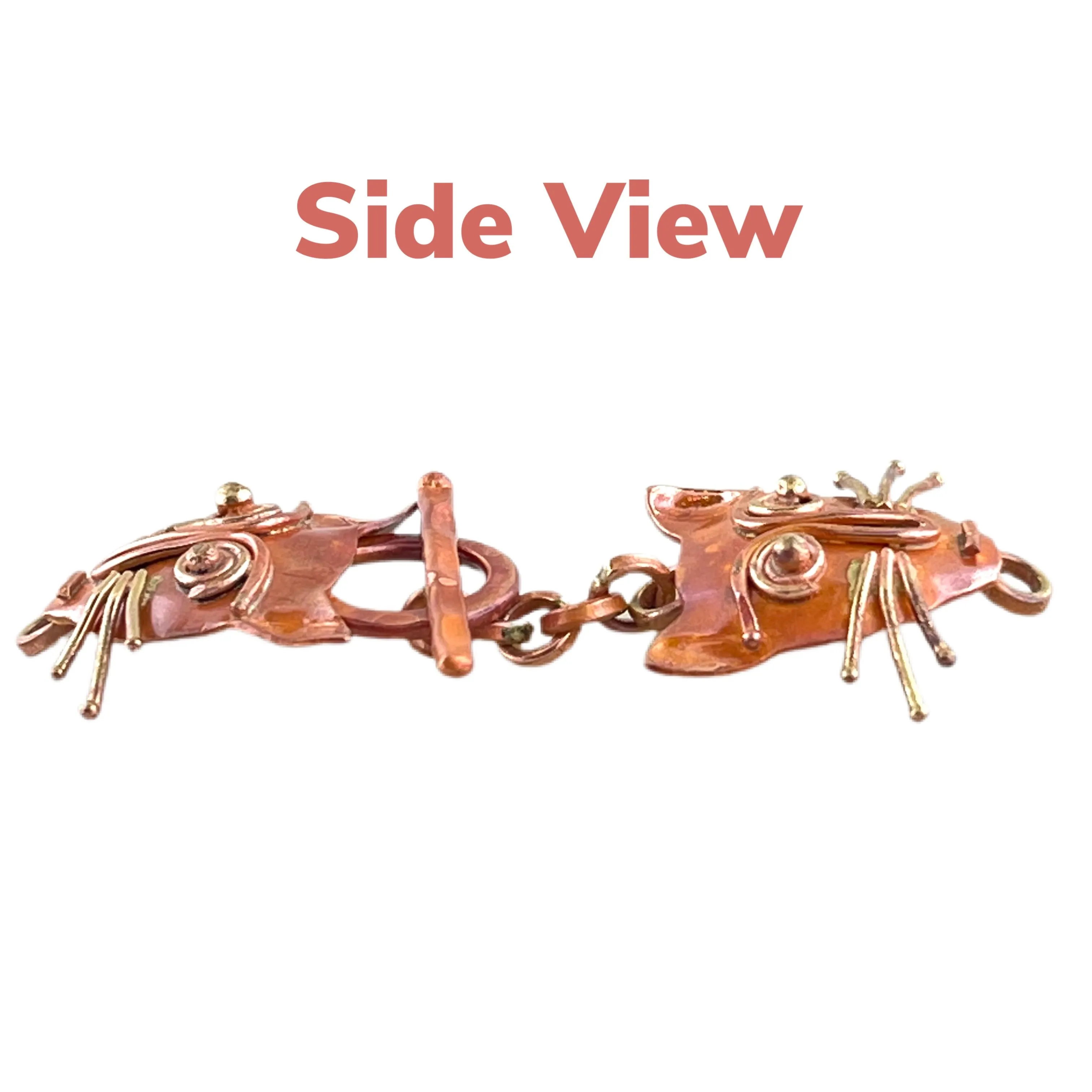 Copper Kitty Cat Toggle Toggle Clasp