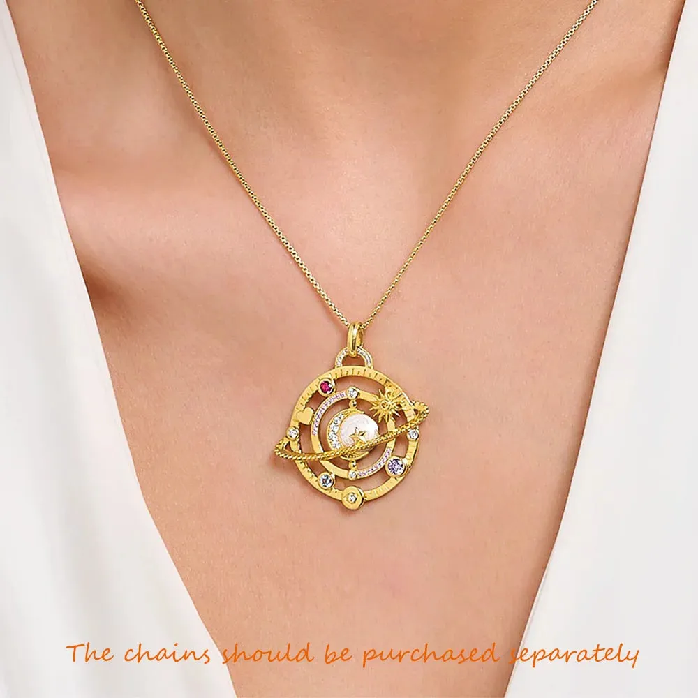 Cosmic Planetary Ring Pendant