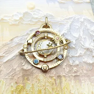 Cosmic Planetary Ring Pendant