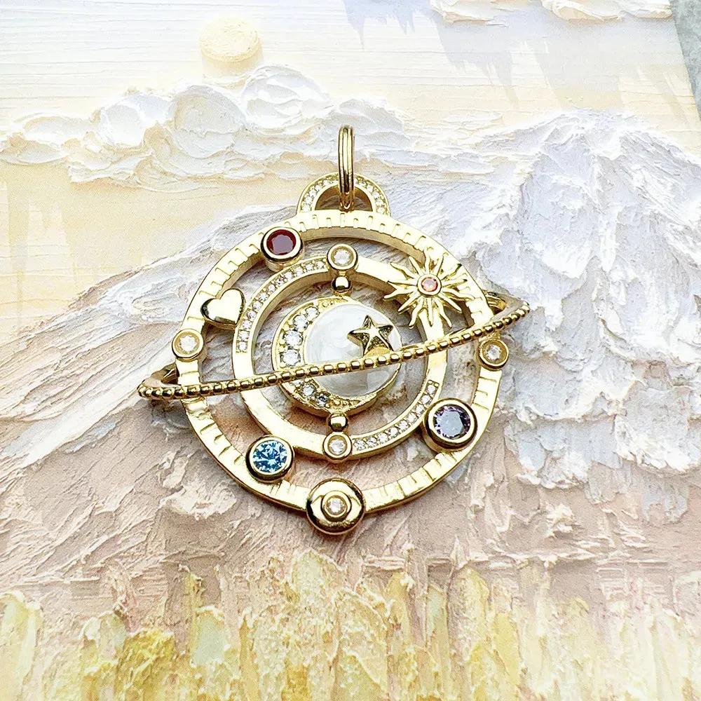 Cosmic Planetary Ring Pendant