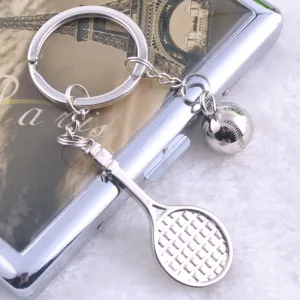 Creative Tennis Keychain sports series stainless steel metal keychain