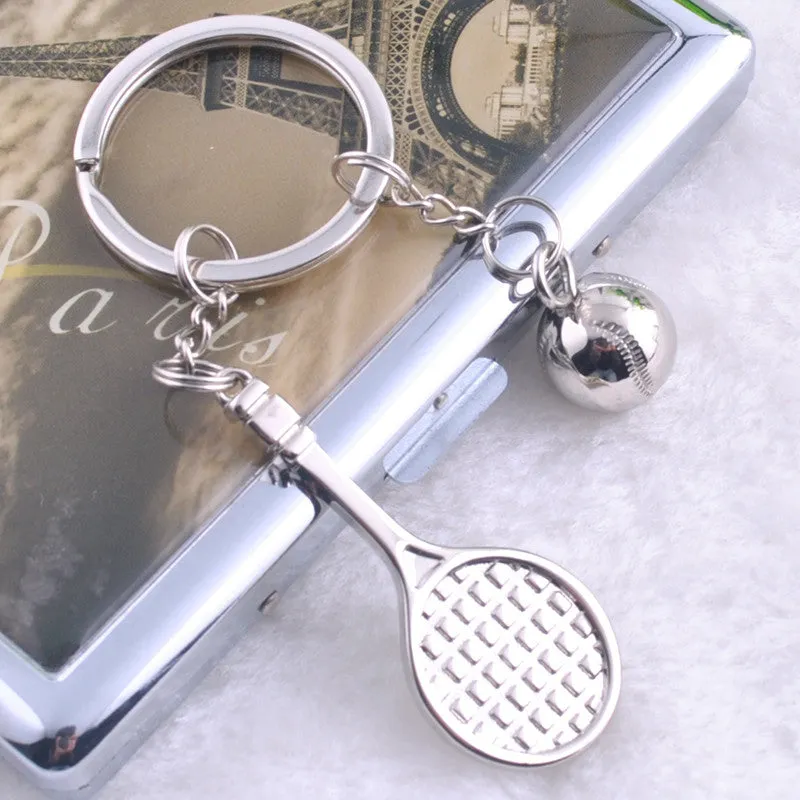 Creative Tennis Keychain sports series stainless steel metal keychain