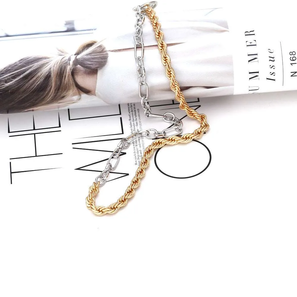 Creative Two-color Clavicle Chains Necklace