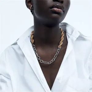 Creative Two-color Clavicle Chains Necklace