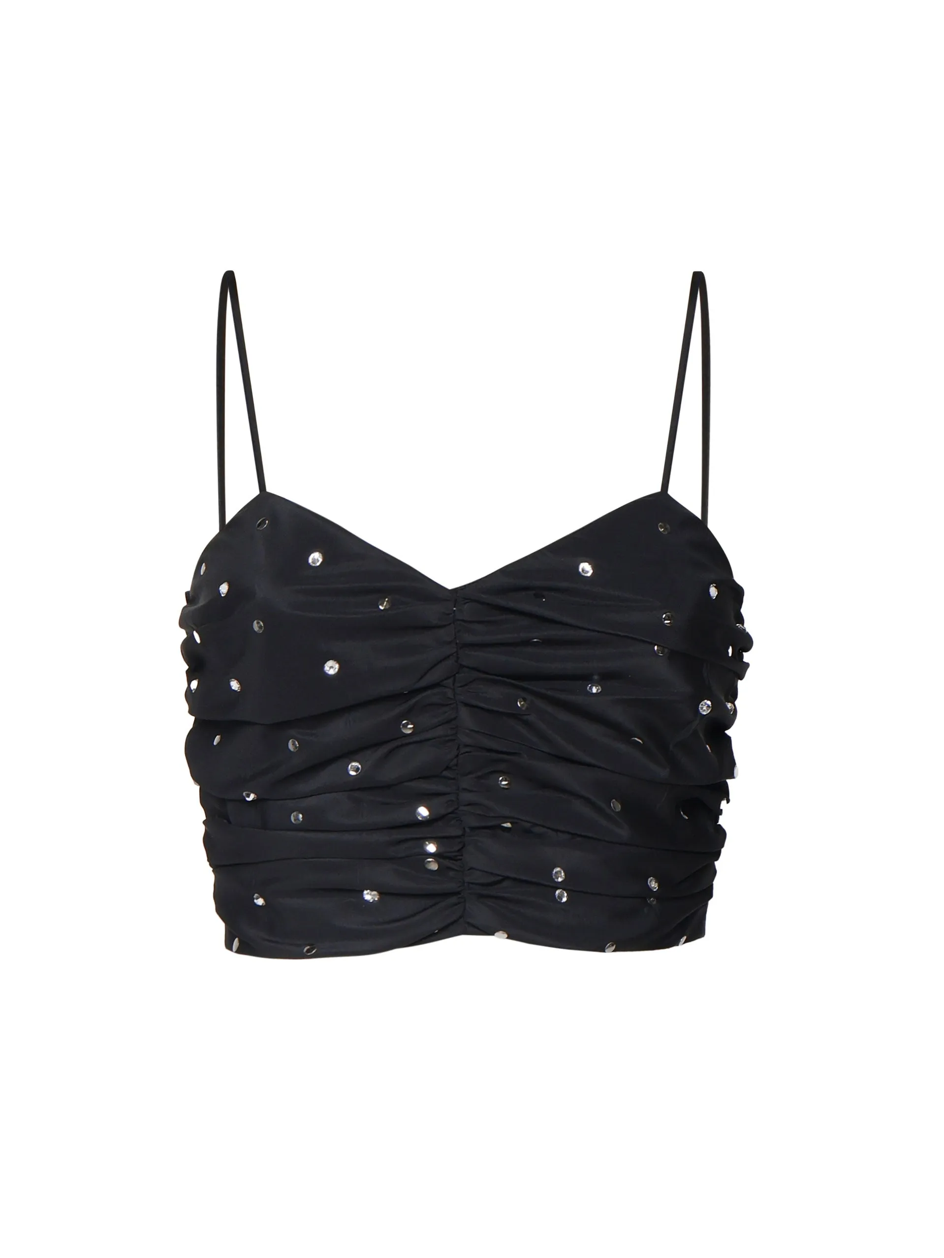 Cropped Black Limousine Top with Studs