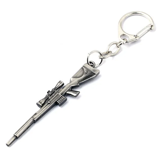 CSGO AK47 AMW Gun KeyChains Tritium Metal CS GO Keychain Keyring Key Holder For Best Friends Key Chains For Men Porta Porte Clef