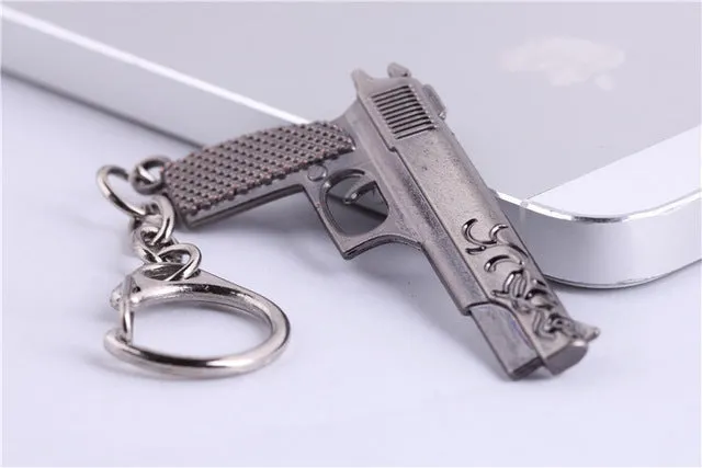 CSGO AK47 AMW Gun KeyChains Tritium Metal CS GO Keychain Keyring Key Holder For Best Friends Key Chains For Men Porta Porte Clef