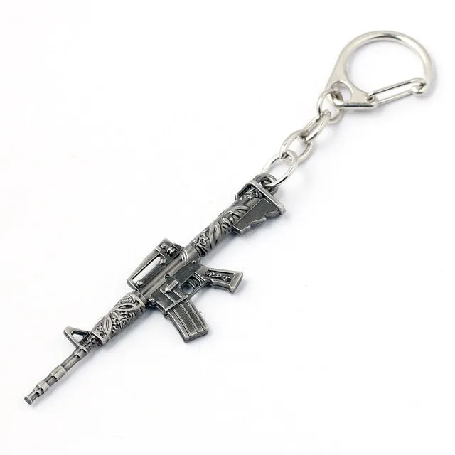 CSGO AK47 AMW Gun KeyChains Tritium Metal CS GO Keychain Keyring Key Holder For Best Friends Key Chains For Men Porta Porte Clef