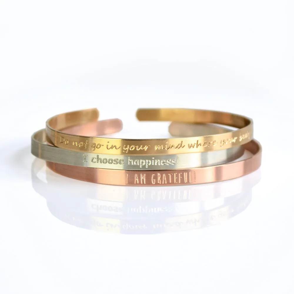 Dainty Metal Cuff with Custom Engraving