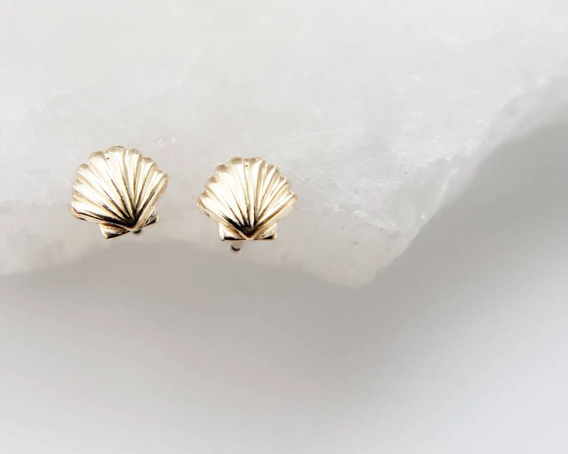 Dainty Seashell Studs