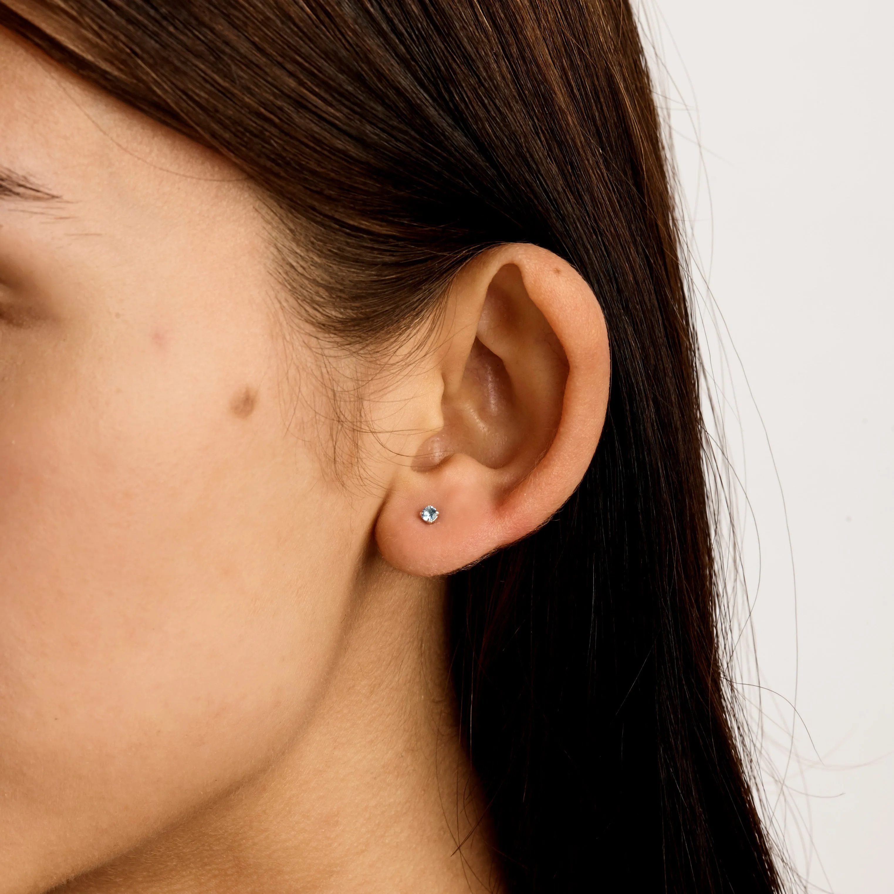 Delicate Blue Topaz Studs