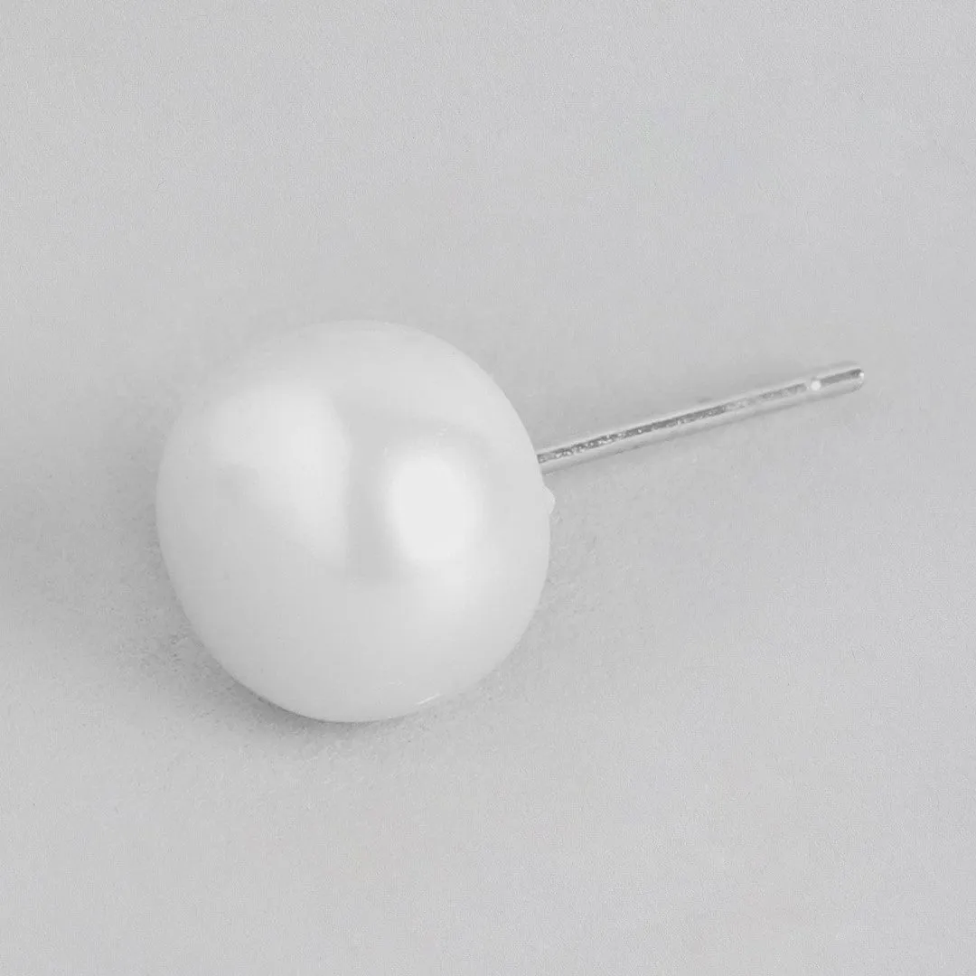 Delicate Dot Pearl 925 Silver Earrings ( 5mm Pearl)