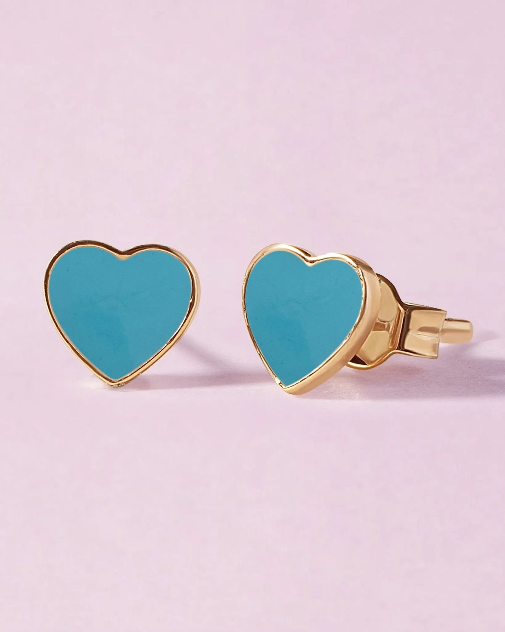 Delicate Enamel Heart Studs