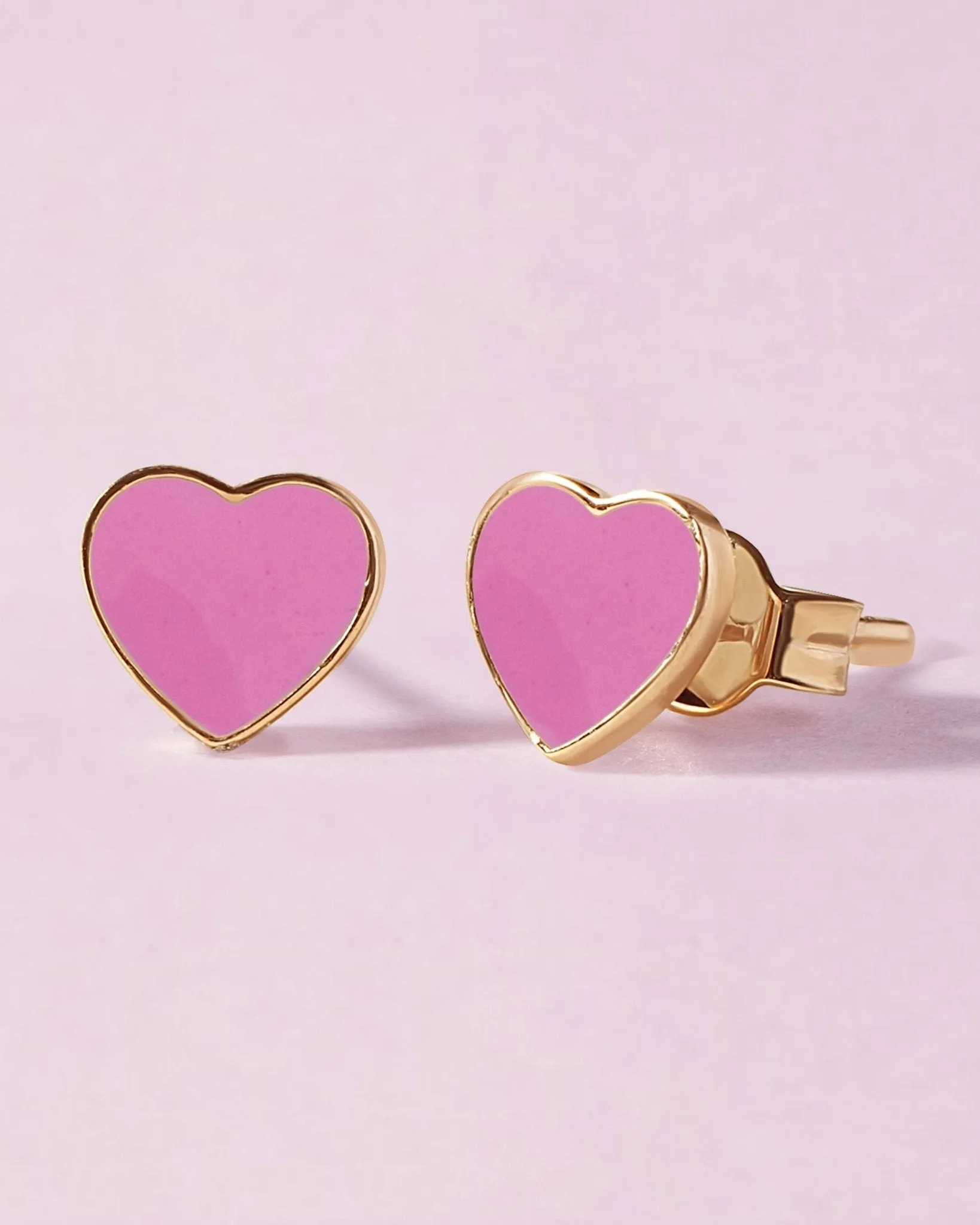 Delicate Enamel Heart Studs