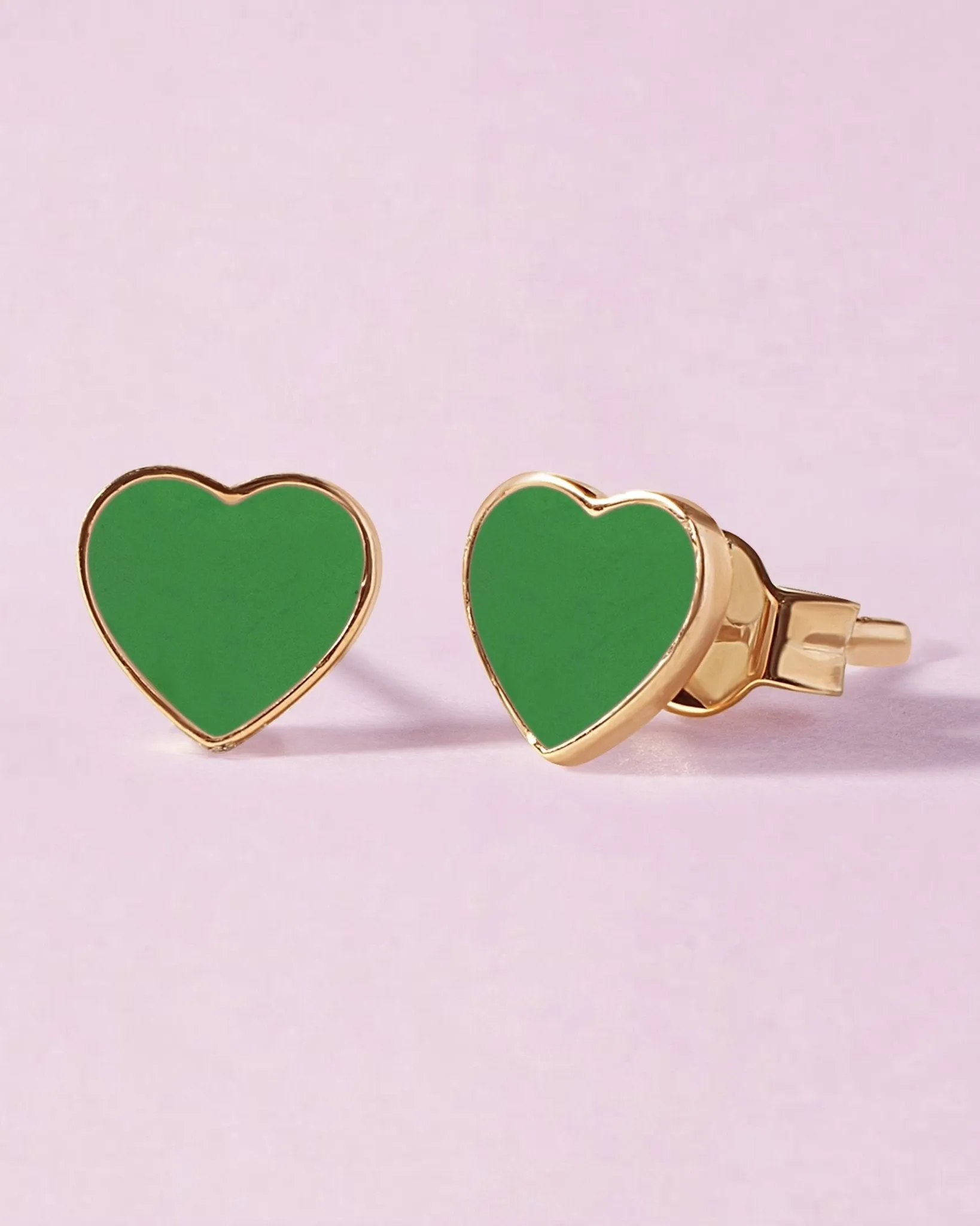 Delicate Enamel Heart Studs