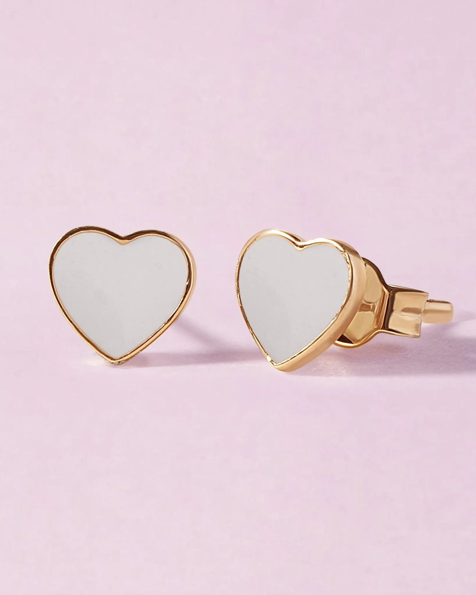 Delicate Enamel Heart Studs