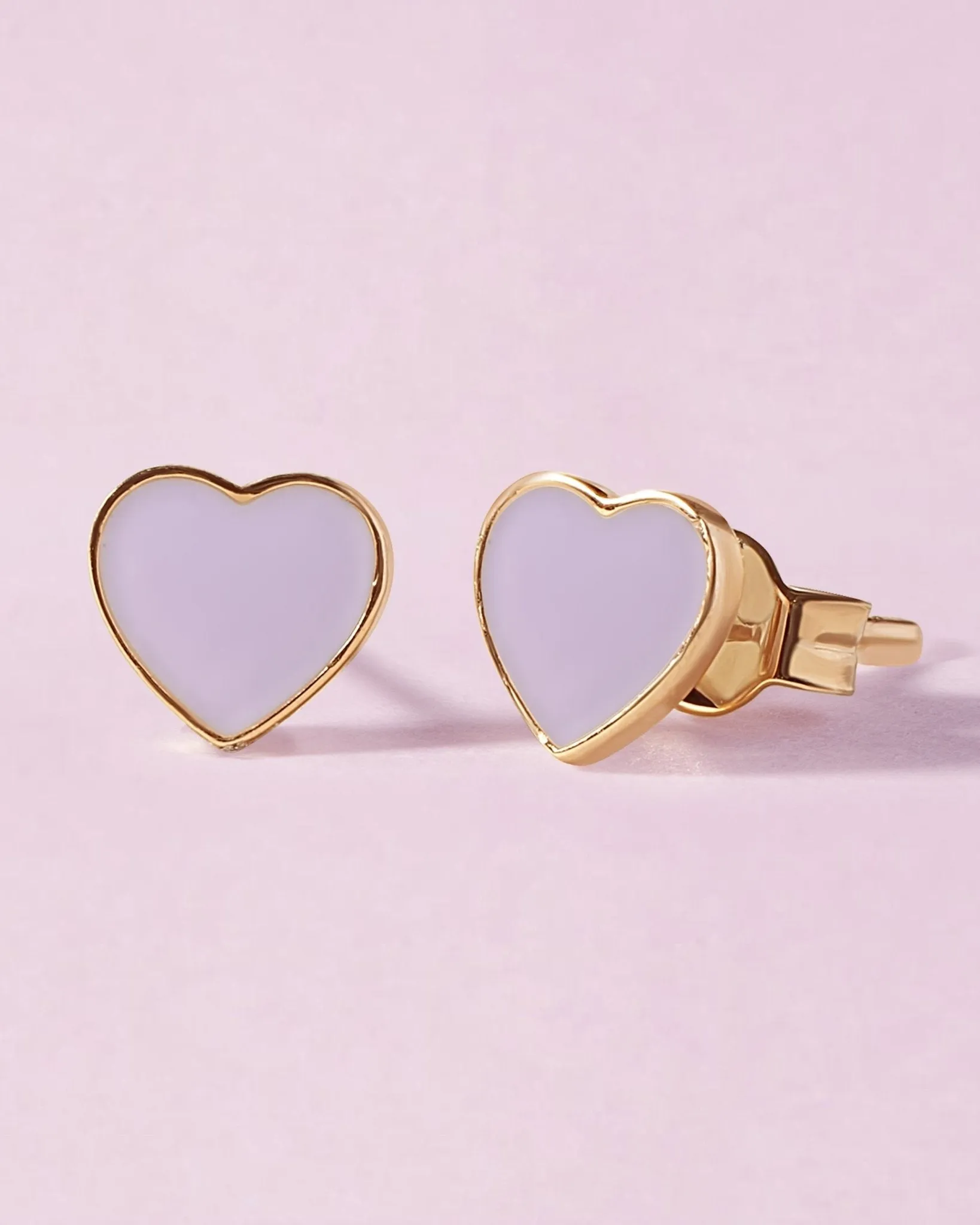 Delicate Enamel Heart Studs