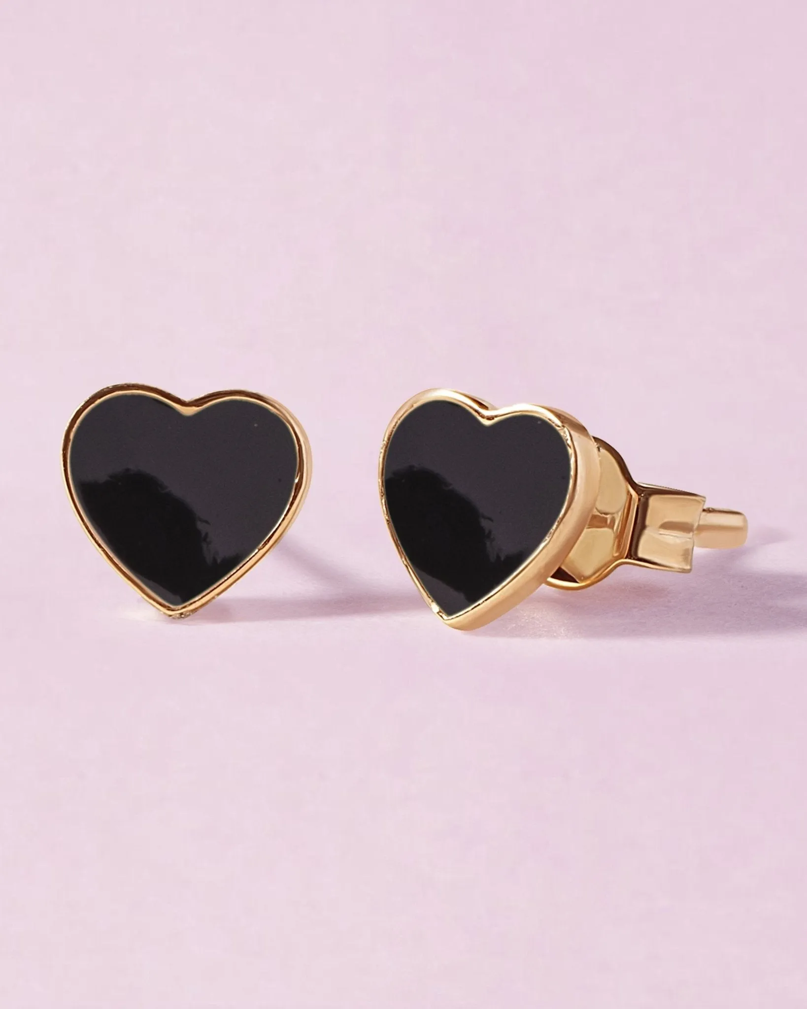 Delicate Enamel Heart Studs