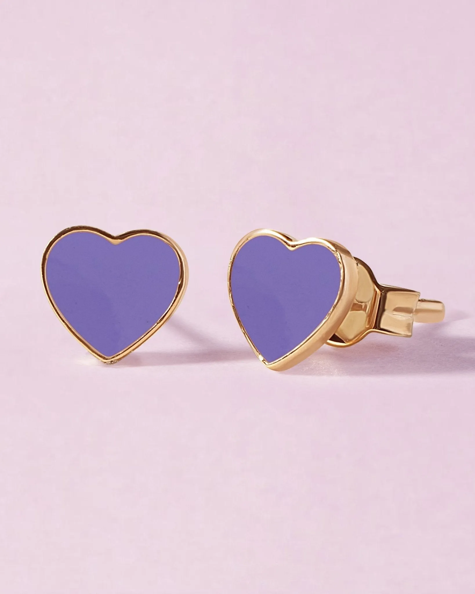 Delicate Enamel Heart Studs