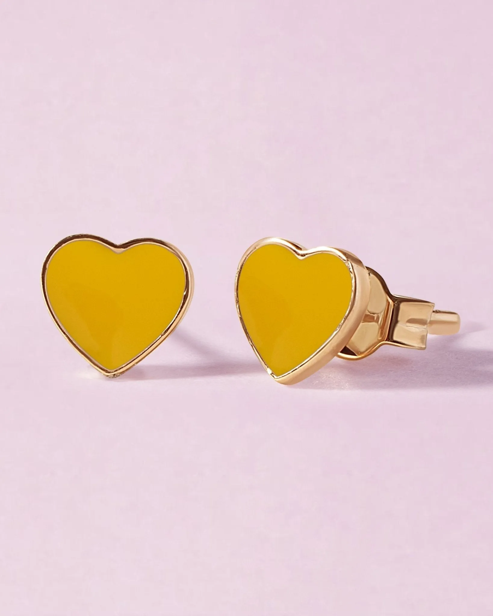 Delicate Enamel Heart Studs