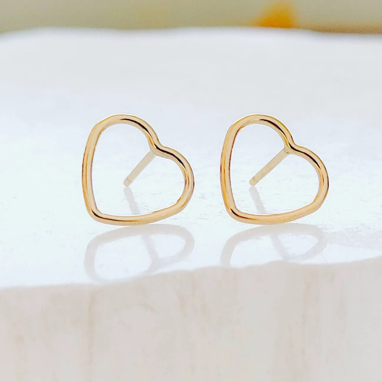 Delicate Gold Heart Studs
