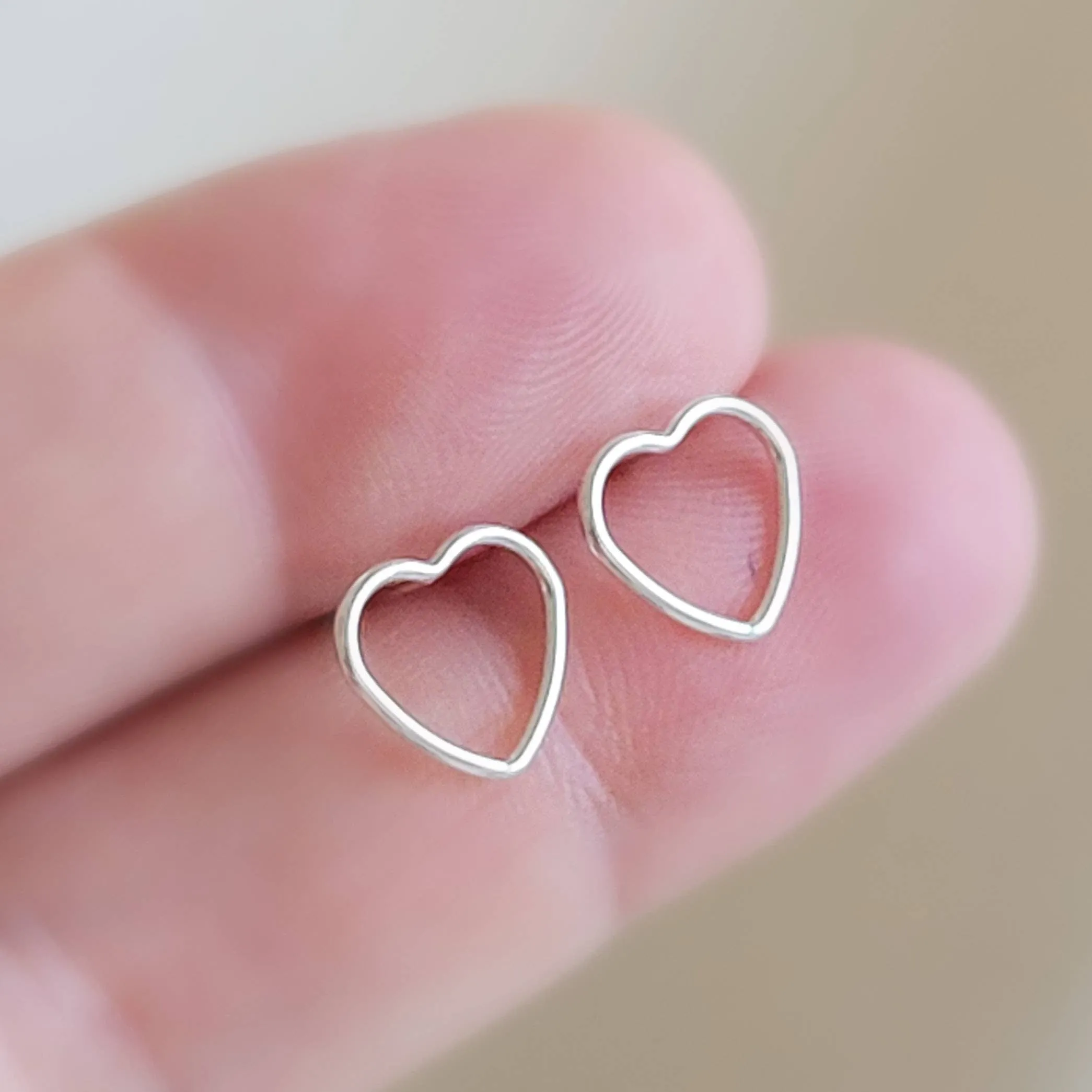 Delicate Gold Heart Studs