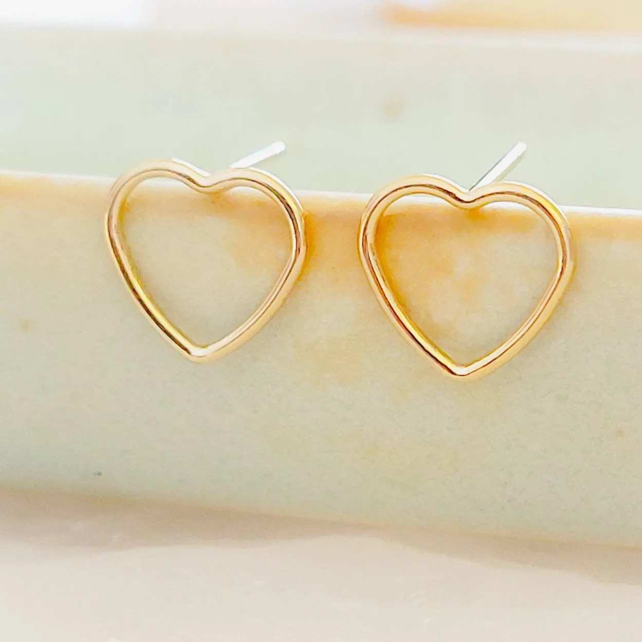 Delicate Gold Heart Studs