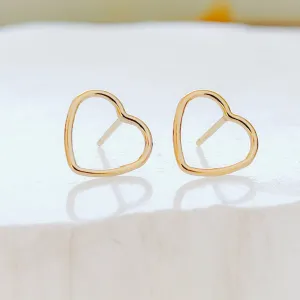 Delicate Gold Heart Studs