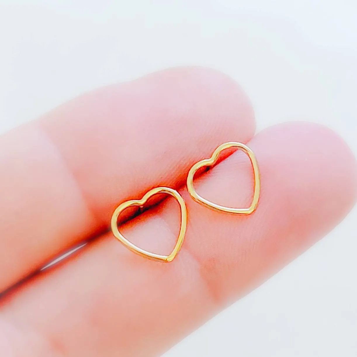 Delicate Gold Heart Studs