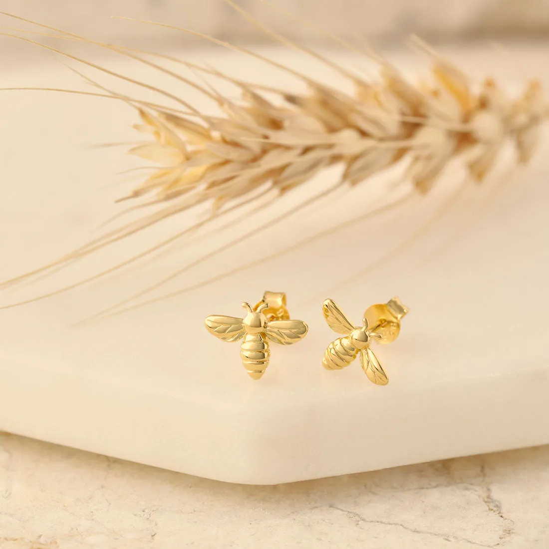 Delicate Meant to Bee Gold Studs