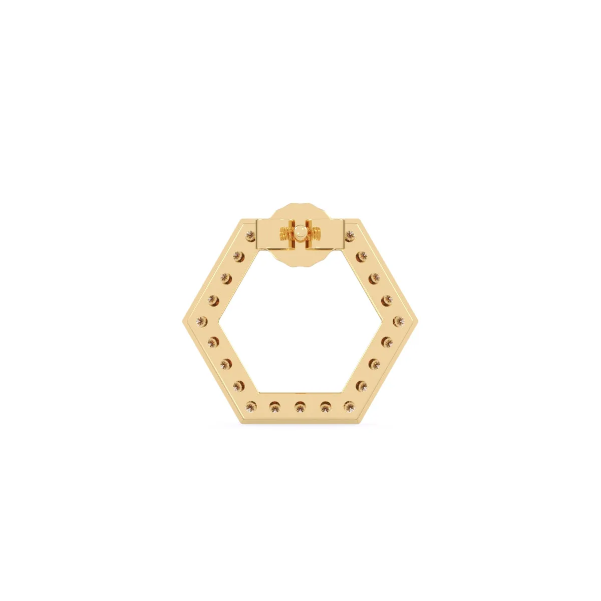 Delicate Open Hexagon Shaped Tiny Studs Earrings
