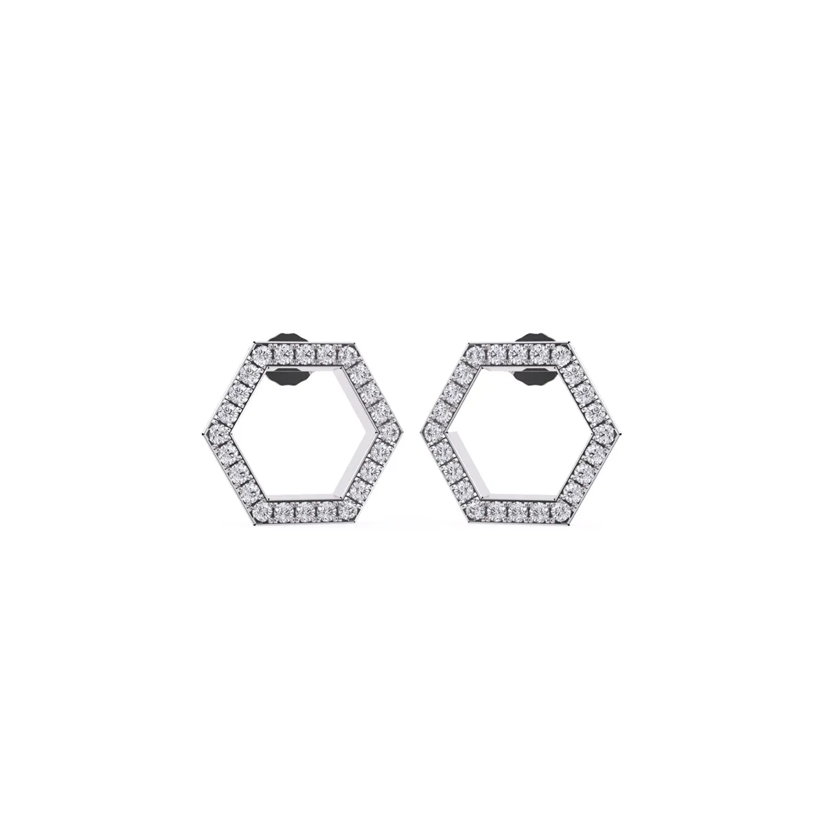 Delicate Open Hexagon Shaped Tiny Studs Earrings