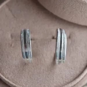 Delicate Patterned Hoop Studs