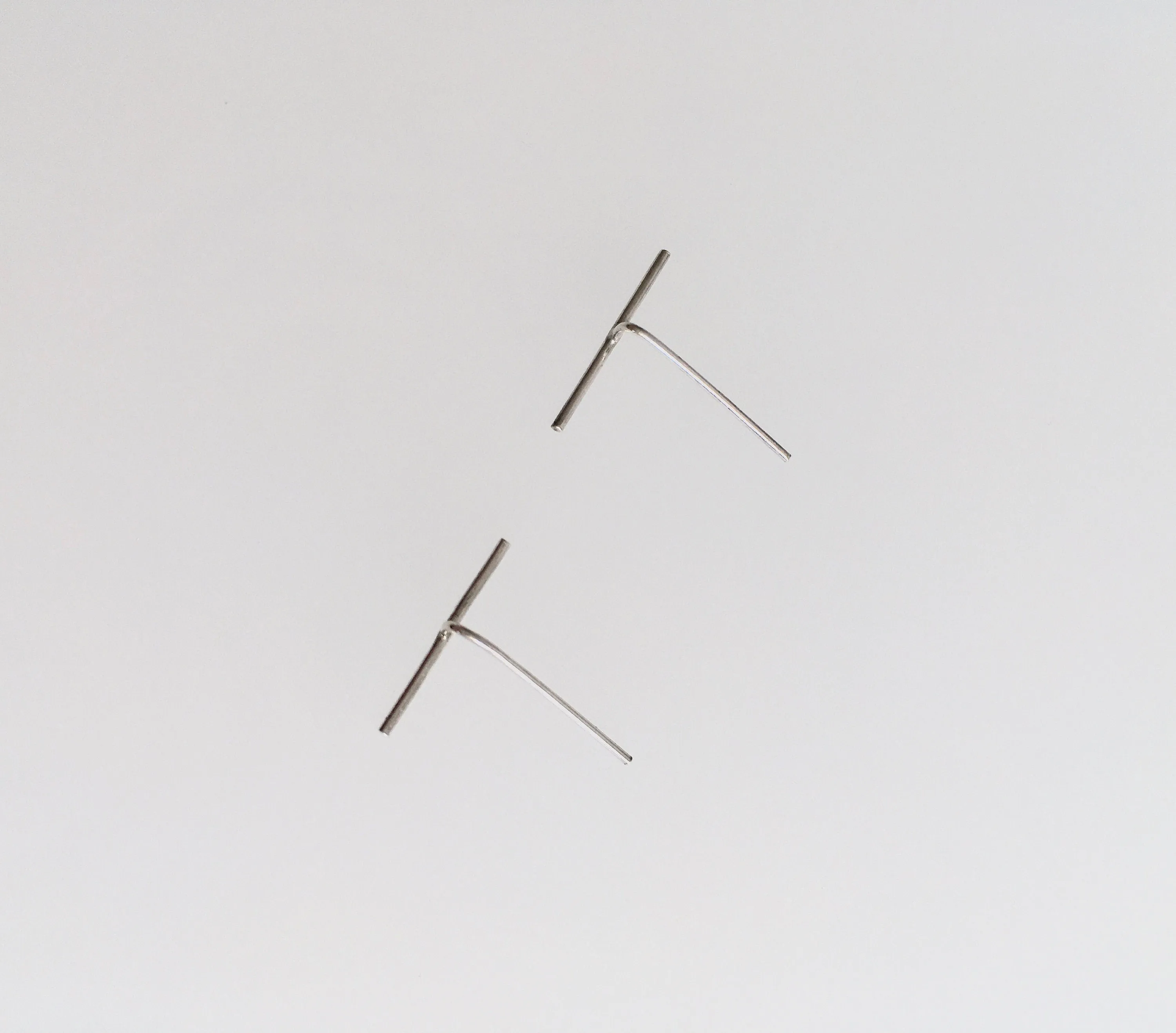 Delicate Slim  Sterling Silver Line Studs