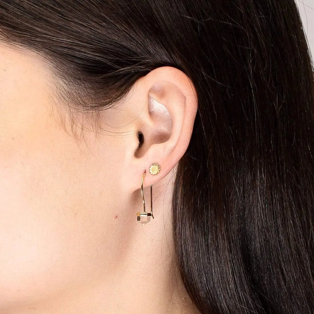 Delicate Sunflower Studs Gold