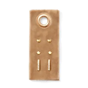 Delicate Velvet Stud Gift Set Gold
