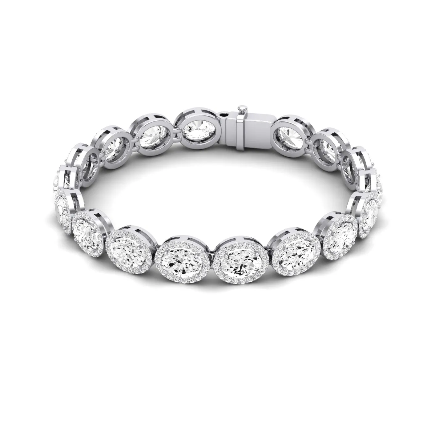 Delta Oval Cut Lab Diamond Bracelet