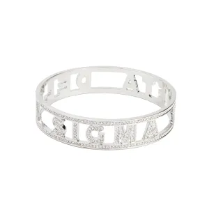 Delta Sigma Theta Crystal Bangle-Silver