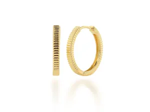 Details by CoatTails Fluted Hoops in Gold