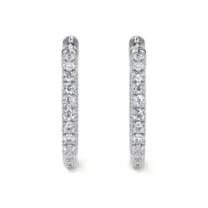 Diamond Hoop Earrings, Medium